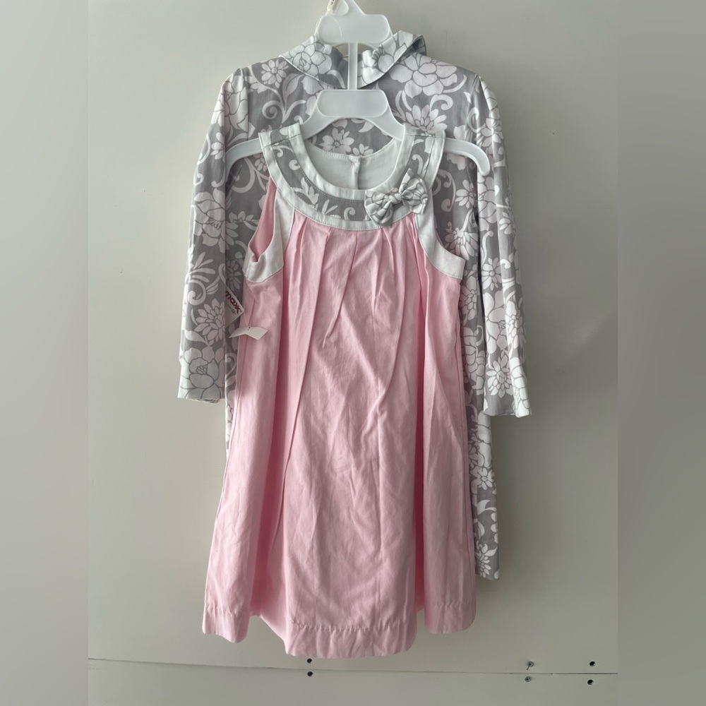 NWT Jillian’s Closet dress & jacket set girls 4T pink grey spring